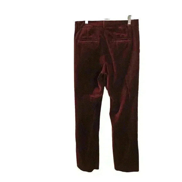 Banana Republic Sz 4 Wine Soft Velvet Dress Pants Wide Bootcut Lyocell Elastase - Picture 5 of 7